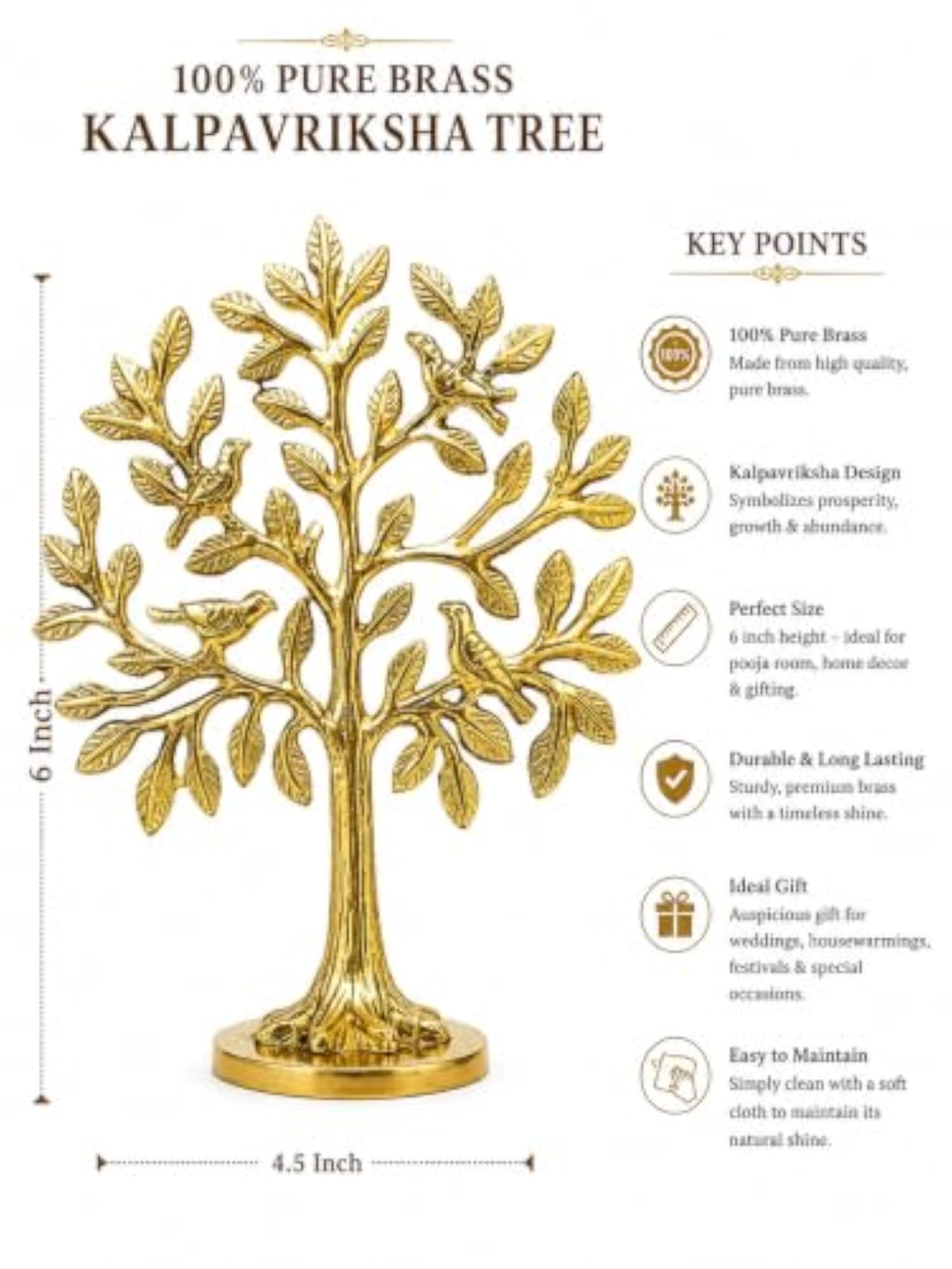Brass Kalpavriksha Tree, Decorative Home Accent